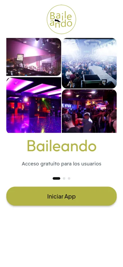 Pantalla de la app Baileando