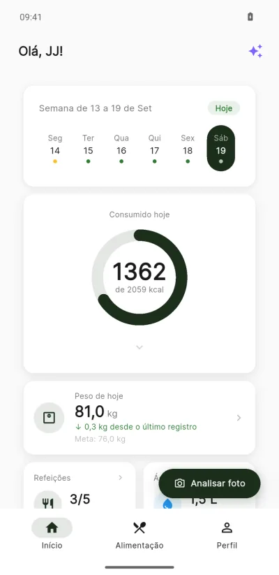 Pantalla de la app DietaGo